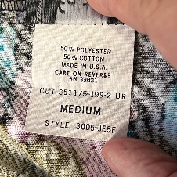 Fritzi Medium Black With Purple & Teal Rose Vintage Floral Midi Skirt U.S.A. Off - Picture 8 of 13